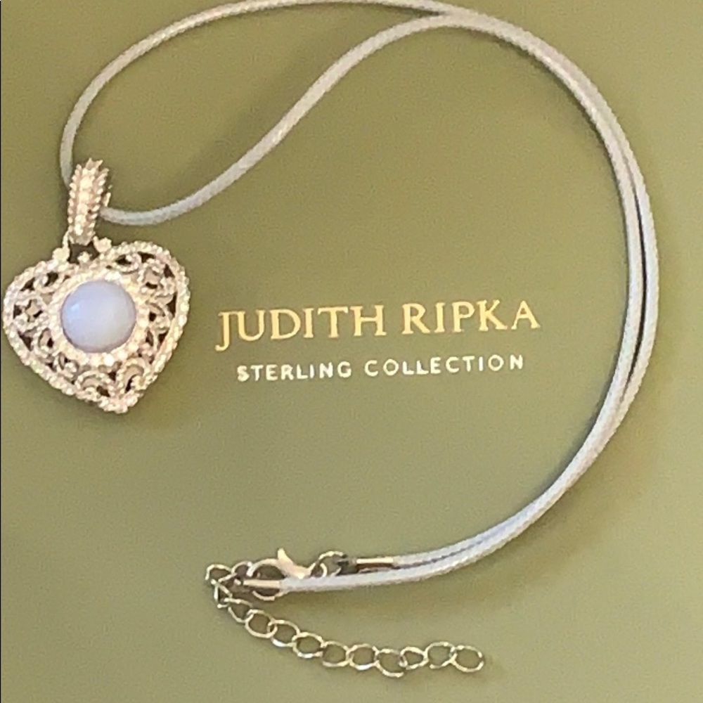 Judith Ripka opal/agate blue heart enhancer - Picture 2 of 4